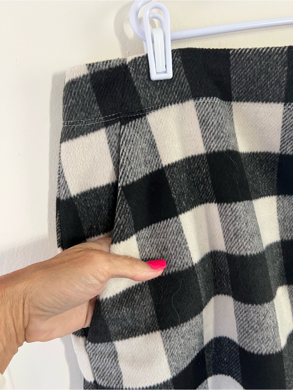 Ladies Size 10 LOFT Black and White Check Mini Skirt Wool Blend - Picture 2 of 7